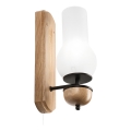 Brilagi - LED Sienas lampa COTTAGE 1xE14/40W/230V ozols/balta