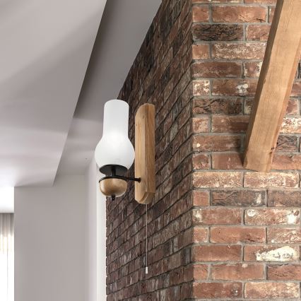 Brilagi - LED Sienas lampa COTTAGE 1xE14/40W/230V ozols/balta