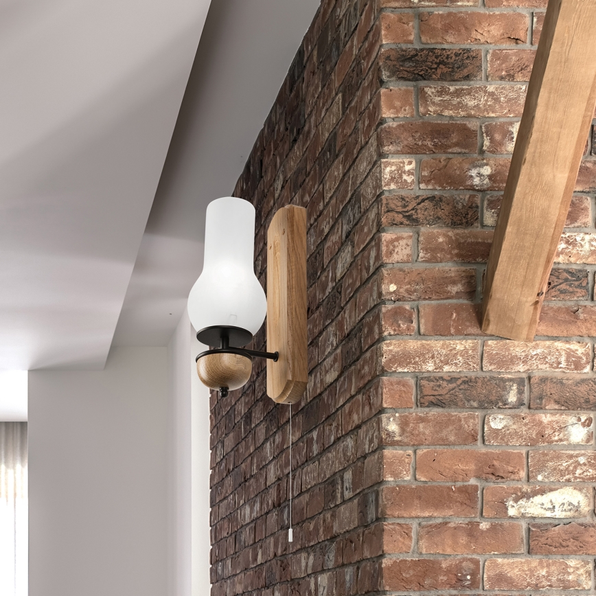 Brilagi - LED Sienas lampa COTTAGE 1xE14/40W/230V ozols/balta