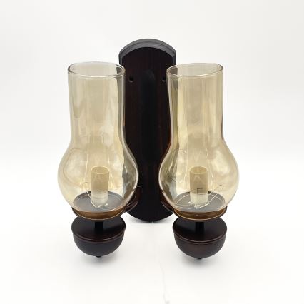 Brilagi - LED Sienas lampa COTTAGE 2xE14/40W/230V dižskābardis/brūna