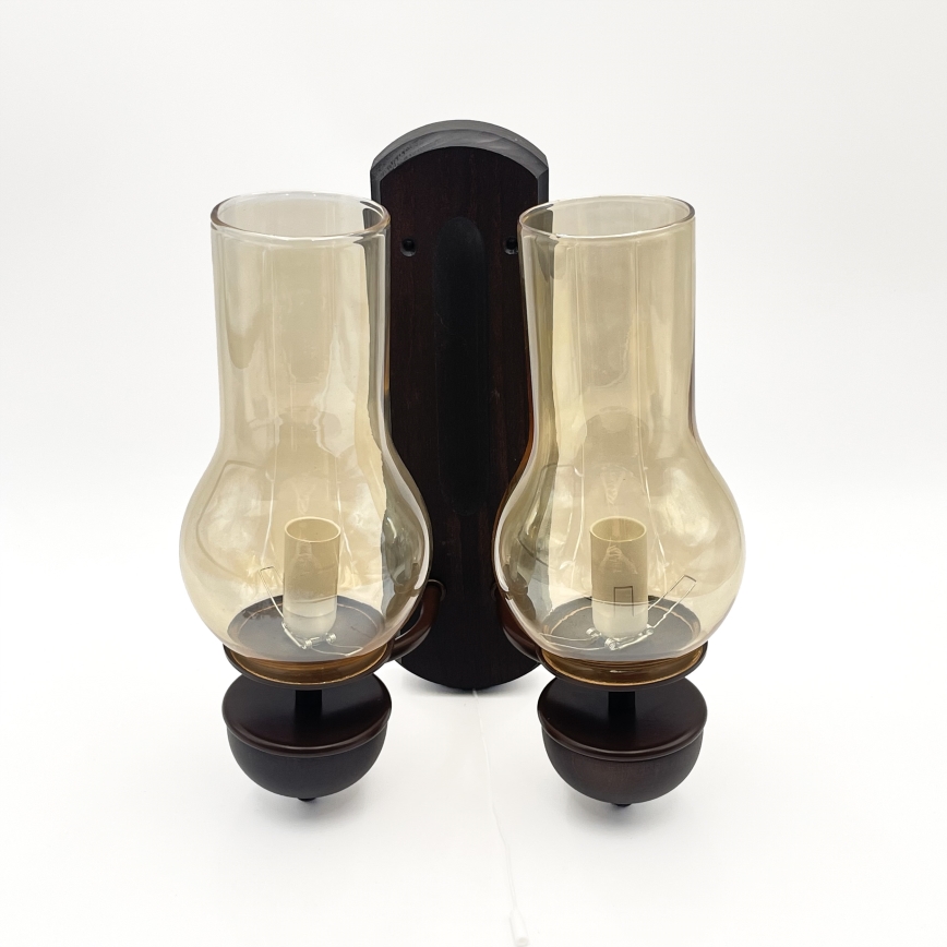 Brilagi - LED Sienas lampa COTTAGE 2xE14/40W/230V dižskābardis/brūna