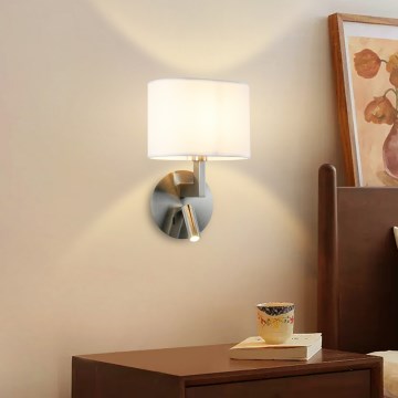 Brilagi - LED Sienas lampa DAYA 1xE14/40W/230V + LED/3W balta/matēts hroms
