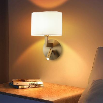 Brilagi - LED Sienas lampa DAYA 1xE14/40W/230V + LED/3W balta/matēts hroms