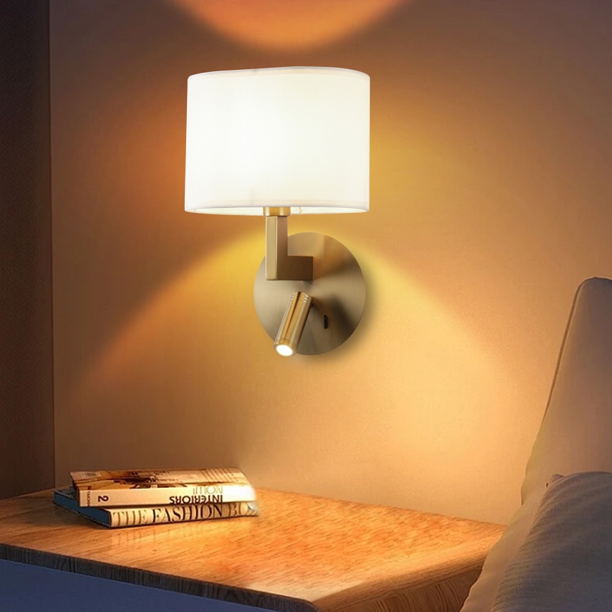 Brilagi - LED Sienas lampa DAYA 1xE14/40W/230V + LED/3W balta/matēts hroms