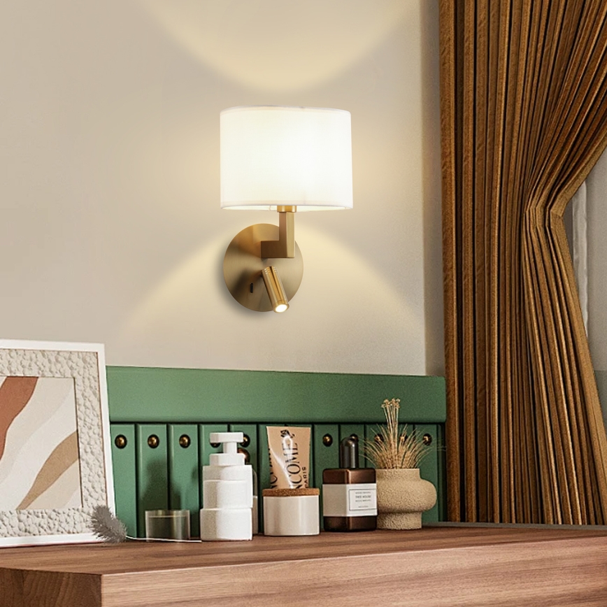 Brilagi - LED Sienas lampa DAYA 1xE14/40W/230V + LED/3W balta/matēts hroms