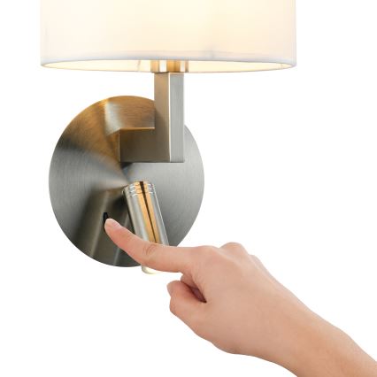 Brilagi - LED Sienas lampa DAYA 1xE14/40W/230V + LED/3W balta/matēts hroms