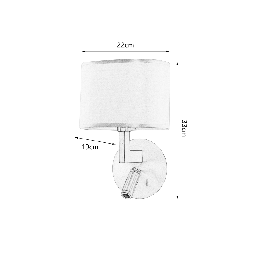 Brilagi - LED Sienas lampa DAYA 1xE14/40W/230V + LED/3W balta/matēts hroms