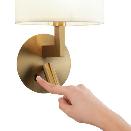 Brilagi - LED Sienas lampa DAYA 1xE14/40W/230V + LED/3W krēmkrāsa/zelta