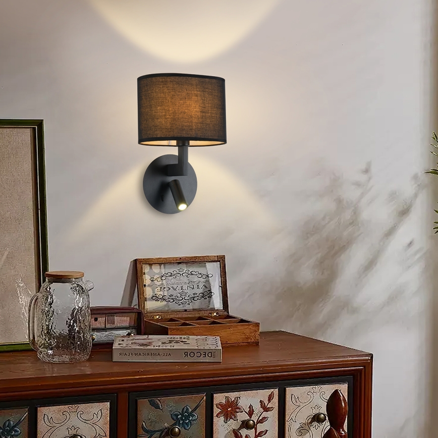 Brilagi - LED Sienas lampa DAYA 1xE14/40W/230V + LED/3W melna