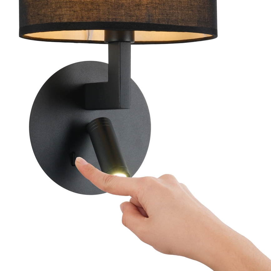 Brilagi - LED Sienas lampa DAYA 1xE14/40W/230V + LED/3W melna