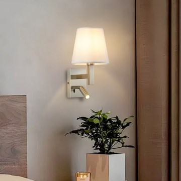 Brilagi - LED Sienas lampa DEYA 1xE14/40W/230V + LED/3W balta/matēts hroms