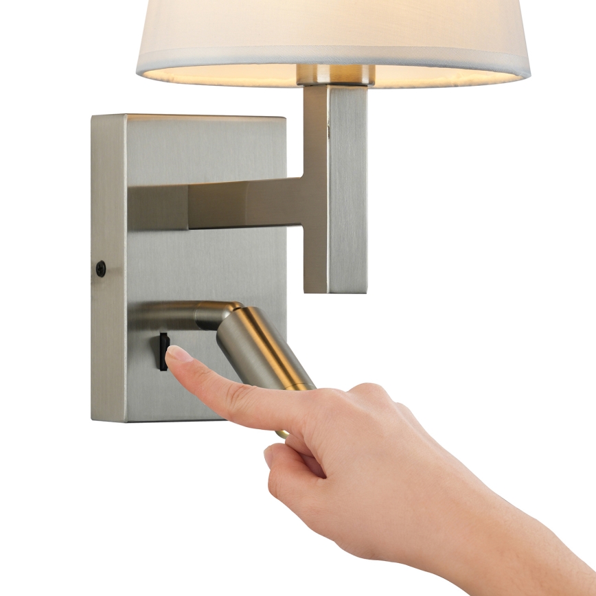 Brilagi - LED Sienas lampa DEYA 1xE14/40W/230V + LED/3W balta/matēts hroms