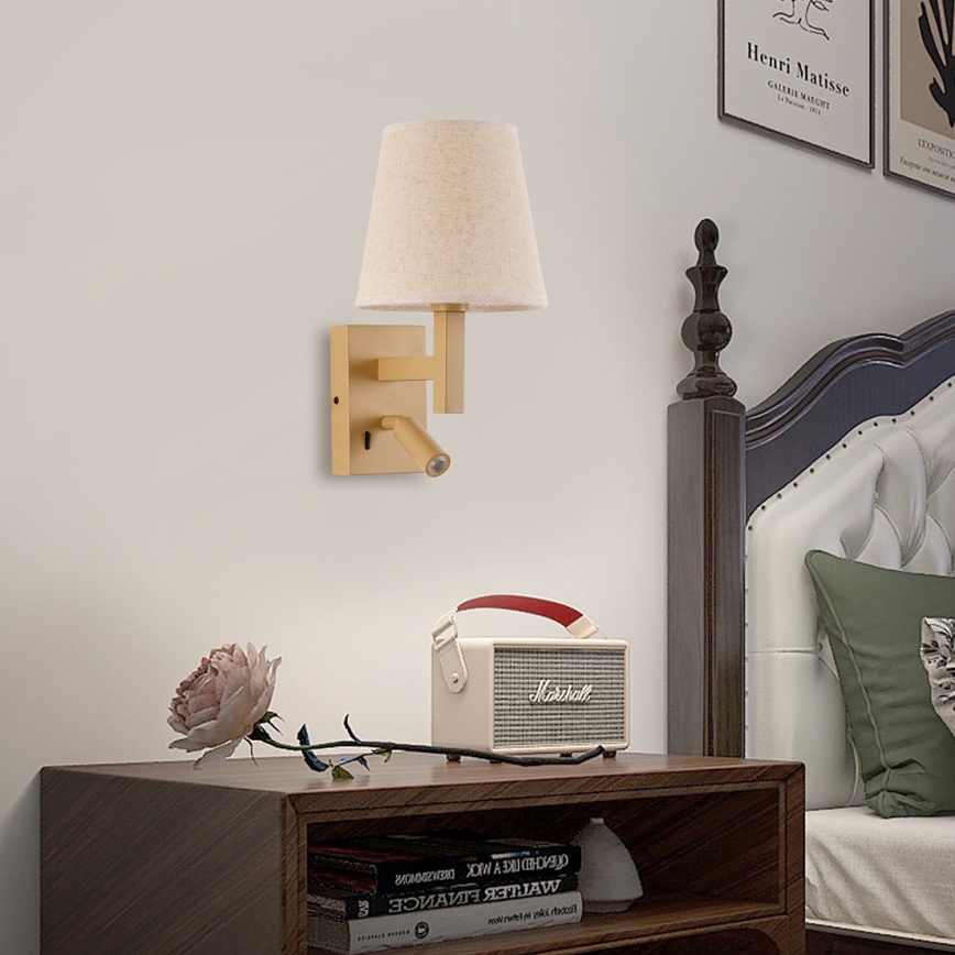Brilagi - LED Sienas lampa DEYA 1xE14/40W/230V + LED/3W lini/zelta