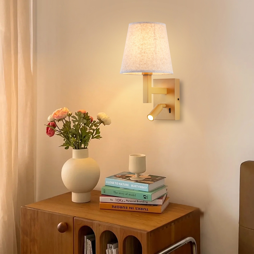 Brilagi - LED Sienas lampa DEYA 1xE14/40W/230V + LED/3W lini/zelta