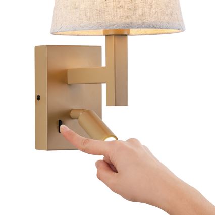 Brilagi - LED Sienas lampa DEYA 1xE14/40W/230V + LED/3W lini/zelta
