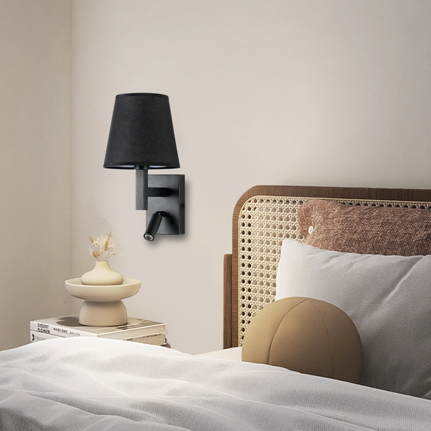 Brilagi - LED Sienas lampa DEYA 1xE14/40W/230V + LED/3W melna