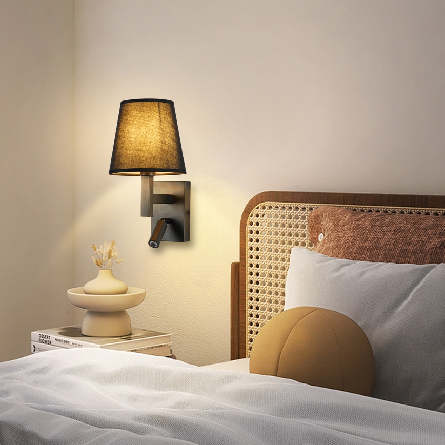 Brilagi - LED Sienas lampa DEYA 1xE14/40W/230V + LED/3W melna