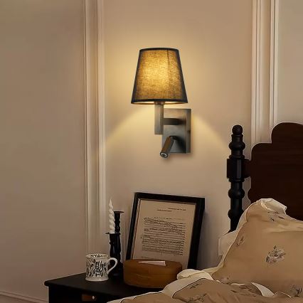 Brilagi - LED Sienas lampa DEYA 1xE14/40W/230V + LED/3W melna