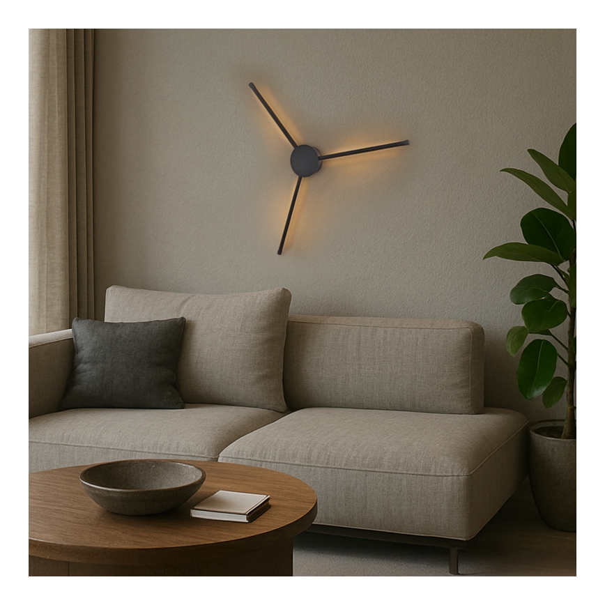 Brilagi - LED Sienas lampa LUGO TRE LED/14W/230V melna