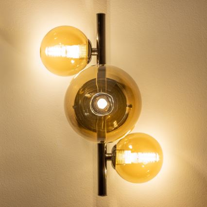 Brilagi - LED sienas lampa MILLA 3xG9/3W/230V melns hroms/zelts