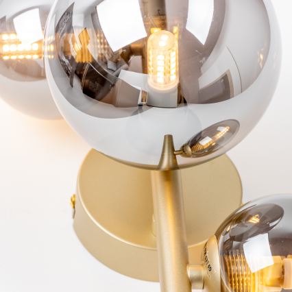 Brilagi - LED Sienas lampa MILLA 3xG9/3W/230V zelta/dūmakains