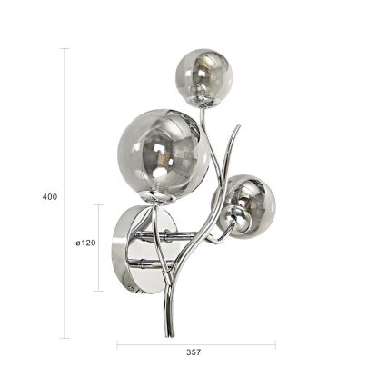 Brilagi - LED Sienas lampa MISTEL 3xG9/3W/230V spīdīgi hromēts/dūmakains