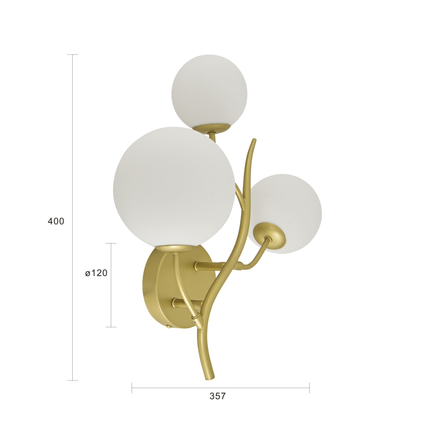 Brilagi - LED Sienas lampa MISTEL 3xG9/3W/230V zelta/balta