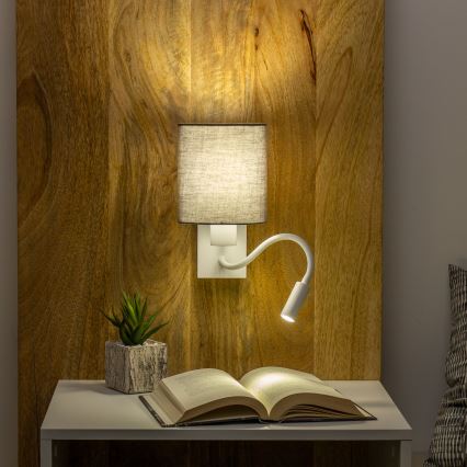 Brilagi - LED Pielāgojama sienas lampa NUBILA 1xE27/25W/230V + LED/3W balta/antracīta