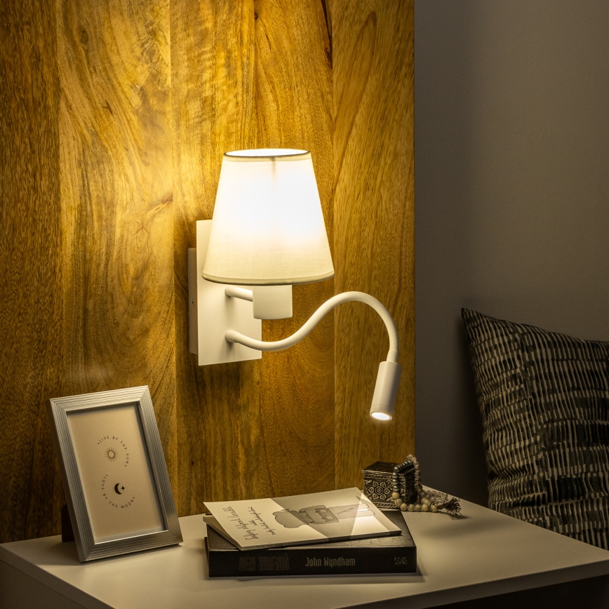 Brilagi - LED Pielāgojama sienas lampa NUBILA 1xE27/25W/230V + LED/3W balta