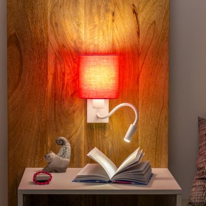Brilagi - LED Pielāgojama sienas lampa NUBILA 1xE27/25W/230V + LED/3W balta/rozā