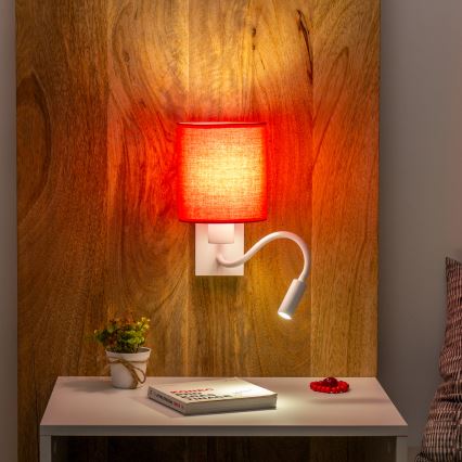 Brilagi - LED Pielāgojama sienas lampa NUBILA 1xE27/25W/230V + LED/3W balta/sarkana