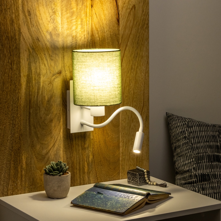 Brilagi - LED Pielāgojama sienas lampa NUBILA 1xE27/25W/230V + LED/3W balta/zaļa