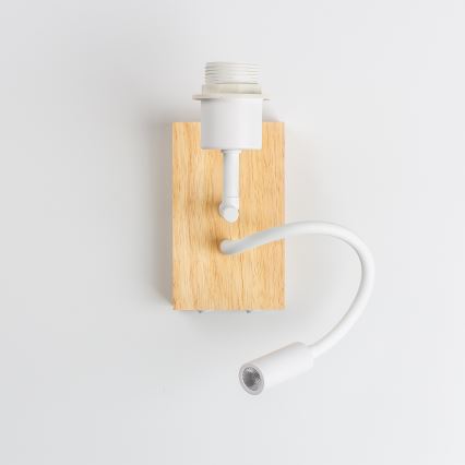 Brilagi - LED lokana sienas lampa NUBILA WOOD 1xE27/25W/230V + LED/3W ozols/balts/gaiši pelēks