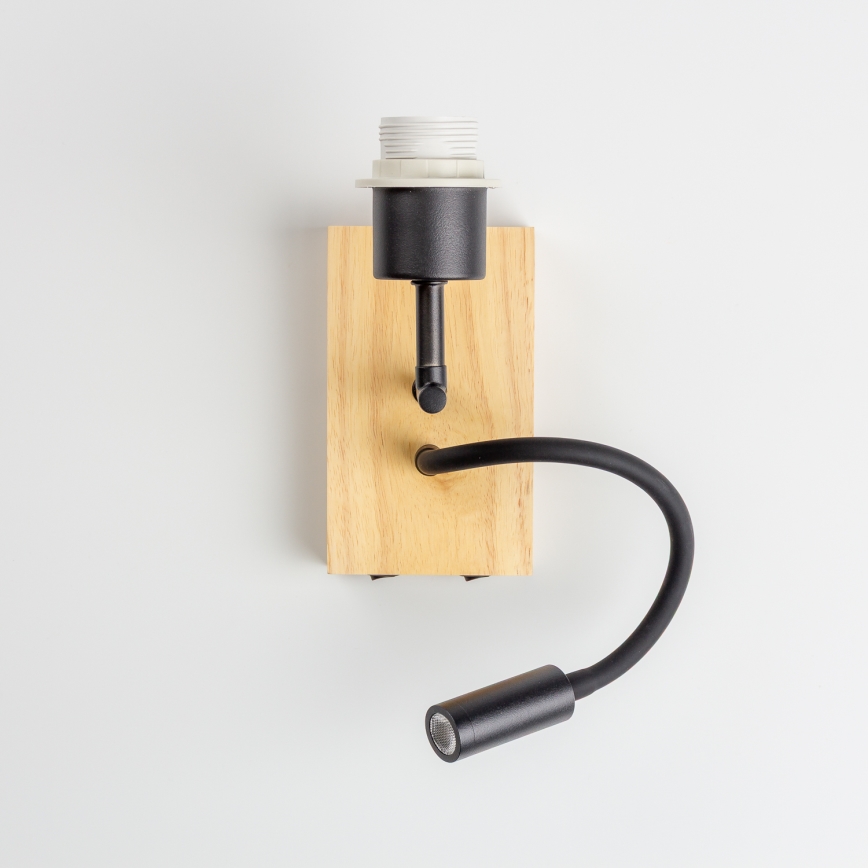 Brilagi - LED Pielāgojama sienas lampa NUBILA WOOD 1xE27/25W/230V + LED/3W ozols/pelēka