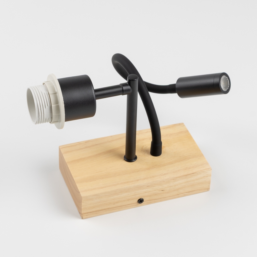 Brilagi - LED Pielāgojama sienas lampa NUBILA WOOD 1xE27/25W/230V + LED/3W ozols/pelēka