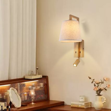 Brilagi - LED Sienas lampa RAYAS 1xE14/40W/230V + LED/3W lini/bēša