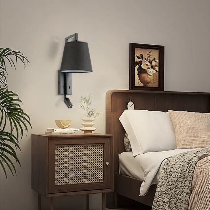 Brilagi - LED Sienas lampa RAYAS 1xE14/40W/230V + LED/3W melna