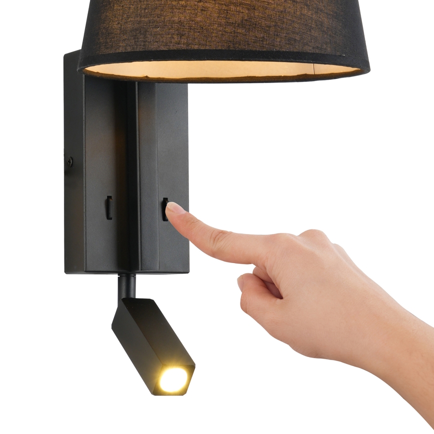 Brilagi - LED Sienas lampa RAYAS 1xE14/40W/230V + LED/3W melna