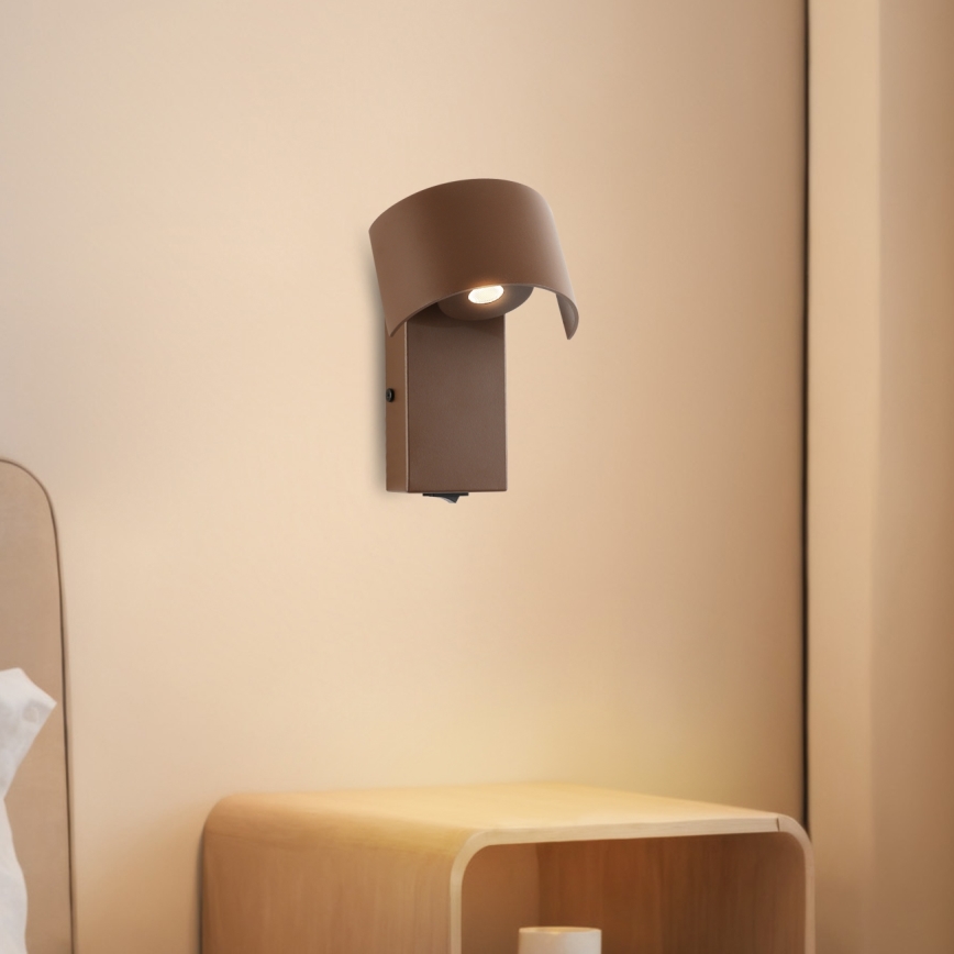Brilagi - LED Sienas lampa VASTO LED/3W/230V brūna