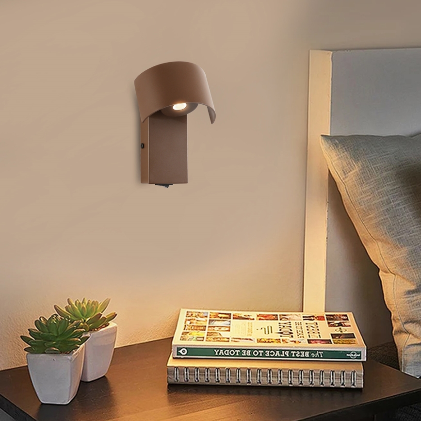 Brilagi - LED Sienas lampa VASTO LED/3W/230V brūna