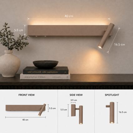 BRILAGI - LED sienas prožektors ARLIX LED/3W/230V + LED/7W bēšs CRI 90