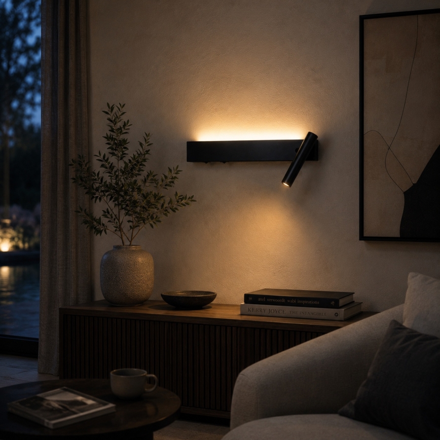 BRILAGI - LED sienas punktveida gaismeklis ARLIX LED/3W/230V + LED/7W melns CRI 90