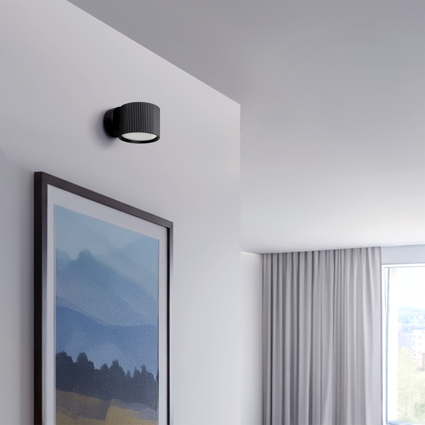 Brilagi - LED Sienas punktveida gaismeklis STRIPY 1xGX53/15W/230V melns