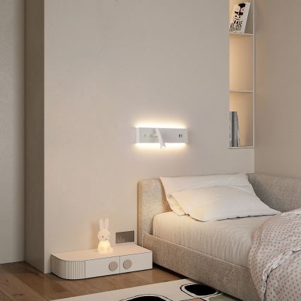 Brilagi - LED sienas spot gaismeklis ar USB portu NOCTIS LED/3W/230V + LED/9W balts