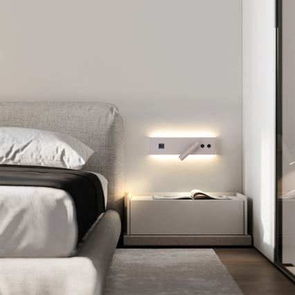 BRILAGI - LED sienas virziena gaismeklis ar USB portu NOCTIS LED/3W/230V + LED/9W, bēšs