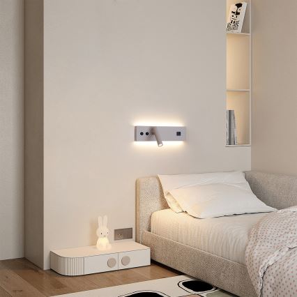 BRILAGI - LED sienas virziena gaismeklis ar USB portu NOCTIS LED/3W/230V + LED/9W, bēšs