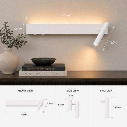 BRILAGI - LED sienas spotgaismeklis ARLIX LED/3W/230V + LED/7W balts CRI 90