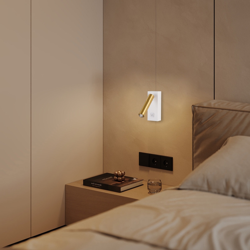 Brilagi - LED Sienas starmetis MAYA 1xG9/7W/230V balta/zelta