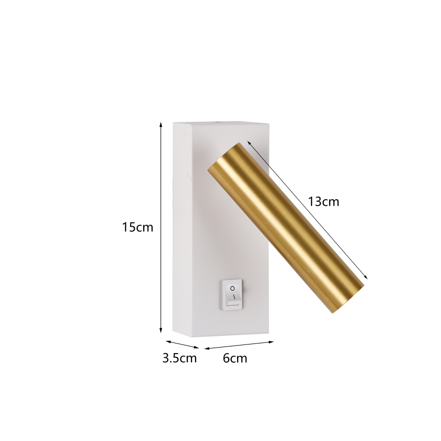 Brilagi - LED Sienas starmetis MAYA LED/3W/230V 4000K balta/zelta