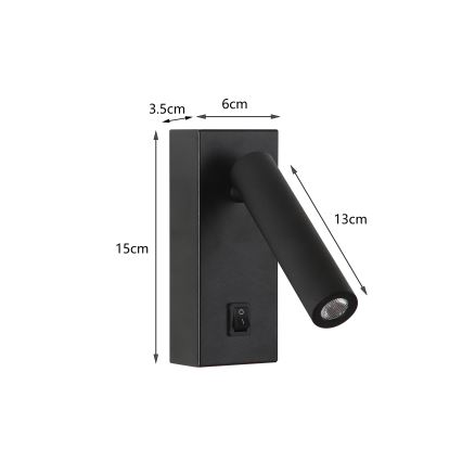Brilagi - LED Sienas starmetis MAYA LED/3W/230V 4000K melna